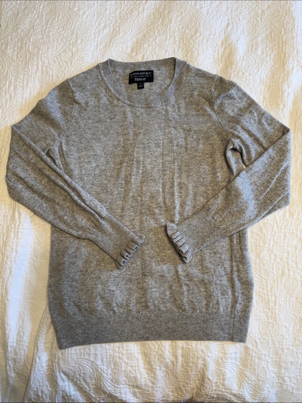 Banana Republic Light Gray Crewneck Sweater - Merino Wool Blend